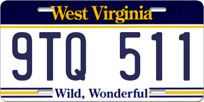 WV license plate 9TQ511