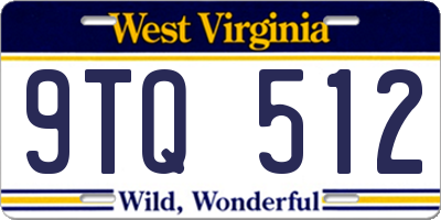 WV license plate 9TQ512