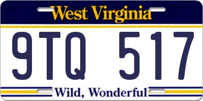 WV license plate 9TQ517