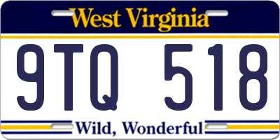 WV license plate 9TQ518
