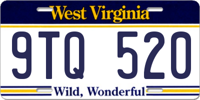 WV license plate 9TQ520