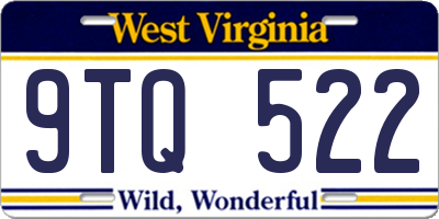 WV license plate 9TQ522
