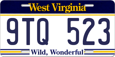 WV license plate 9TQ523