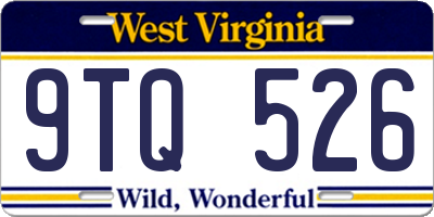 WV license plate 9TQ526