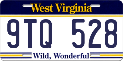 WV license plate 9TQ528