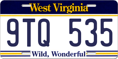 WV license plate 9TQ535