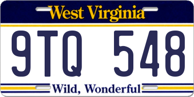 WV license plate 9TQ548