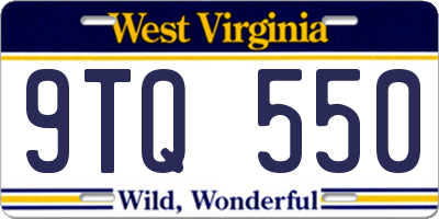 WV license plate 9TQ550