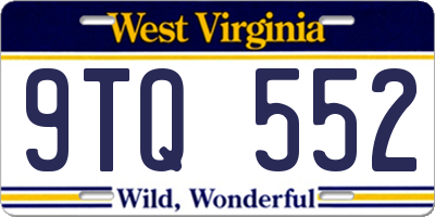 WV license plate 9TQ552