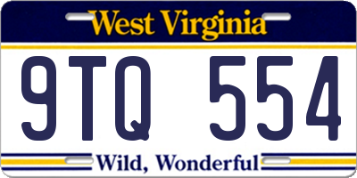 WV license plate 9TQ554