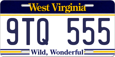 WV license plate 9TQ555