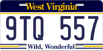 WV license plate 9TQ557