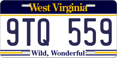 WV license plate 9TQ559