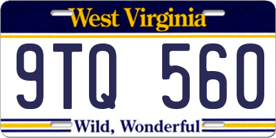 WV license plate 9TQ560