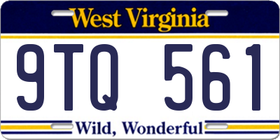 WV license plate 9TQ561