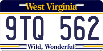 WV license plate 9TQ562