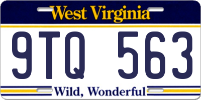 WV license plate 9TQ563