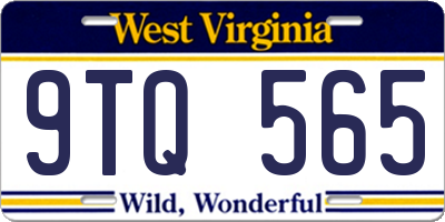 WV license plate 9TQ565
