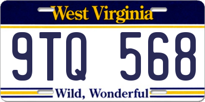 WV license plate 9TQ568