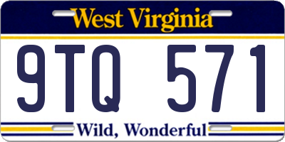 WV license plate 9TQ571
