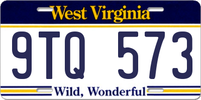 WV license plate 9TQ573