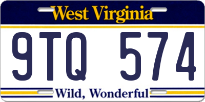 WV license plate 9TQ574