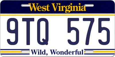 WV license plate 9TQ575
