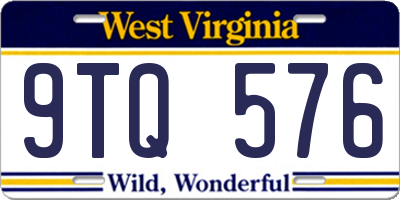 WV license plate 9TQ576