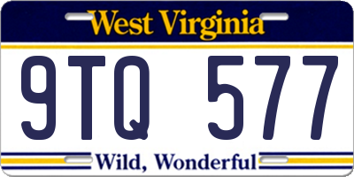 WV license plate 9TQ577