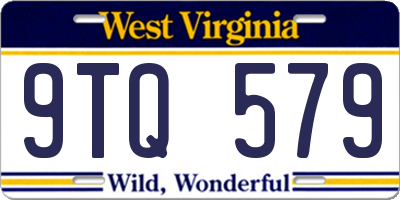 WV license plate 9TQ579