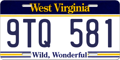 WV license plate 9TQ581