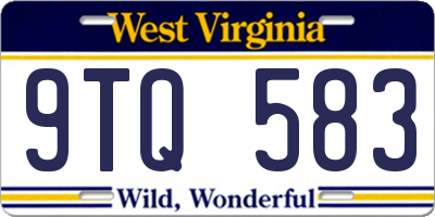 WV license plate 9TQ583