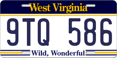 WV license plate 9TQ586