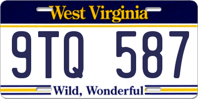WV license plate 9TQ587