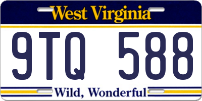 WV license plate 9TQ588