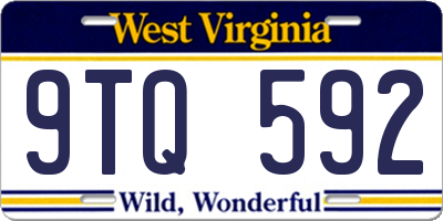 WV license plate 9TQ592