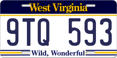 WV license plate 9TQ593