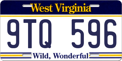 WV license plate 9TQ596