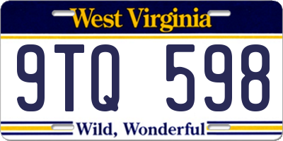 WV license plate 9TQ598