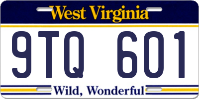 WV license plate 9TQ601