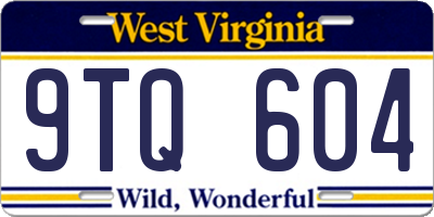 WV license plate 9TQ604