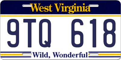 WV license plate 9TQ618