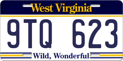 WV license plate 9TQ623