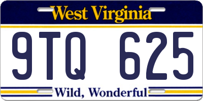 WV license plate 9TQ625