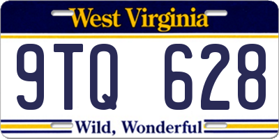 WV license plate 9TQ628