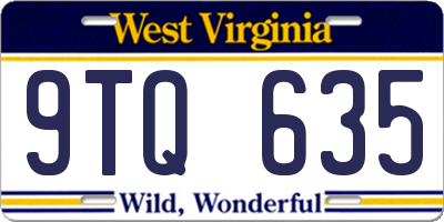WV license plate 9TQ635