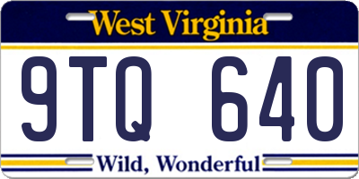 WV license plate 9TQ640