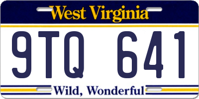 WV license plate 9TQ641
