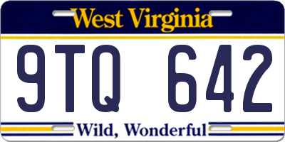WV license plate 9TQ642