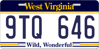 WV license plate 9TQ646